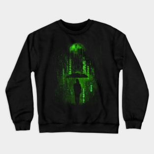 Sci fi City - Green Neon Lights Crewneck Sweatshirt